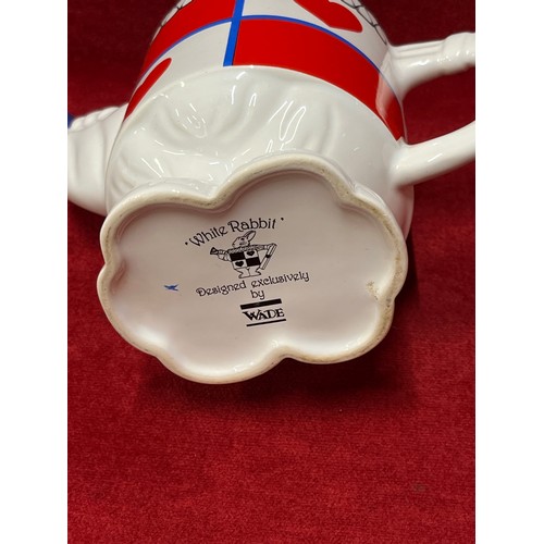 4 - WADE CERAMIC ALICE IN WONDERLAND WHITE RABBIT TEAPOT