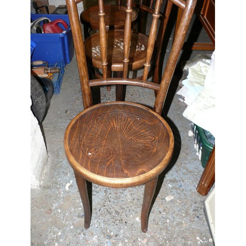 126 - SET OF 3 1920'S BENTWOOD BISTRO CHAIRS