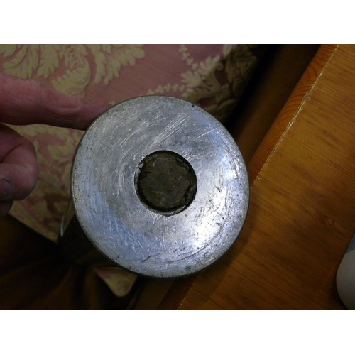 335 - WW1 76MM ARTILLERY ROUND WITH FUSE AND CHROMED STEEL SHELL CASE.