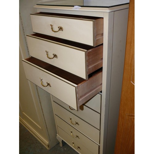 499 - TALL LOUIS 14TH STYLE CHEST OF 8 DRAWERS