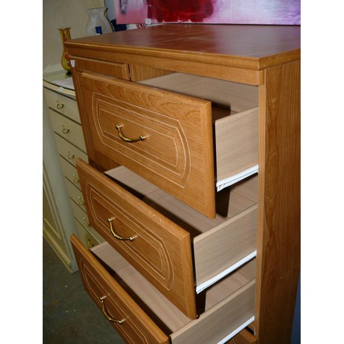 498 - RETRO CUPBOARD BY ALSTONS FURNITURE WITH SHELVES TO ONE SIDE AND 6 DRAWERS TO THE OTHER