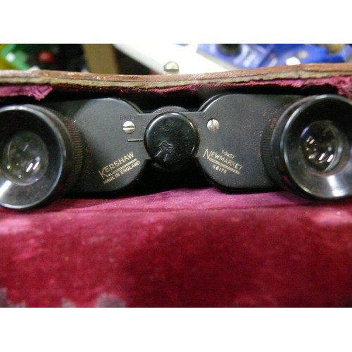 348 - LARGE BOX OF BINOCULARS AND OPERA GLASSES MANY WITH ORIGINAL CASES