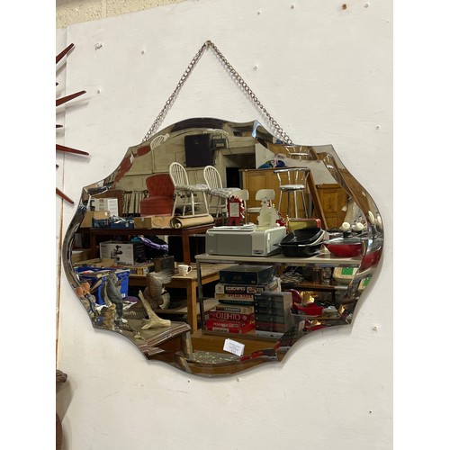 171 - BEVEL EDGE MIRROR IN RETRO STYLE, READY TO HANG FROM JOHN LEWIS