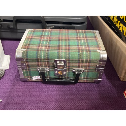 136 - SMALL TARTAN CASE WITH CONTENTS OF NOKIA PHONES AND A TABLET