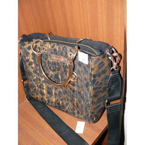 149 - 3 HANDBAGS - LEOPARD PRINT,  GOLD WOVEN WITH PALM TREE AND BLACK/WHITE FROM HOUSE OF HOLLAND, ALL AP... 