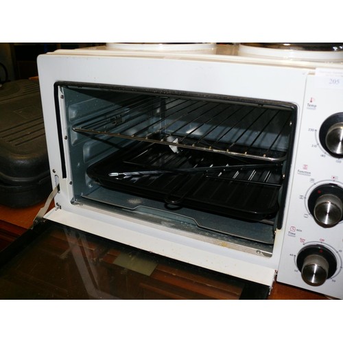 205 - COOKWORKS MINI OVEN WITH HOB, WORKING ORDER