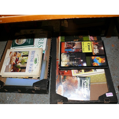 230B - 2 BOXES OF VINTAGE BOOKS, MOSTLY COOKERY