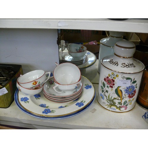 104 - LOVELY COLLECTION OF CHINA TO INCLUDE LIMOGES, CARLTON WARE, DENBY ETC