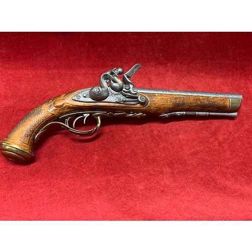 48 - DOUBLE BARRELED REPLICA FLINTLOCK PISTOL