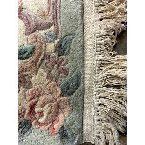 152A - LARGE GREEN AND PINK FLORAL RUG