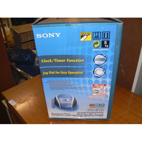 493 - NEW SONY CD RADIO CASSETTE PLAYER, BOXED