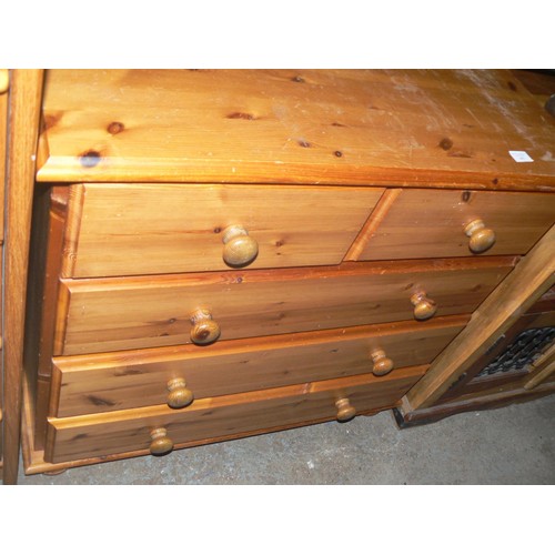 491 - PINE 2 OVER 3 CHEST OF DRAWERS