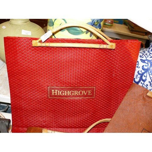 353 - SELECTION OF GOOD QUALITY HIGHGROVE BAGS AND A BOOK