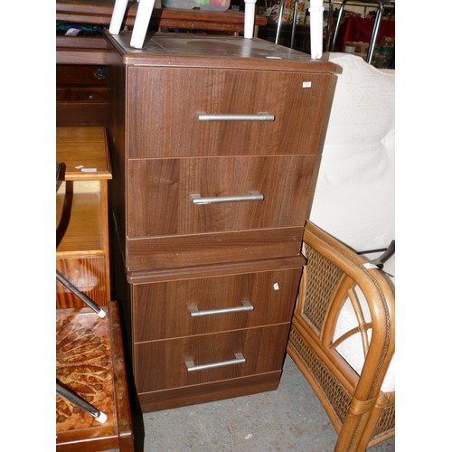 422 - PAIR OF DARK WOOD 2 DRAWER BEDSIDE CABINETS