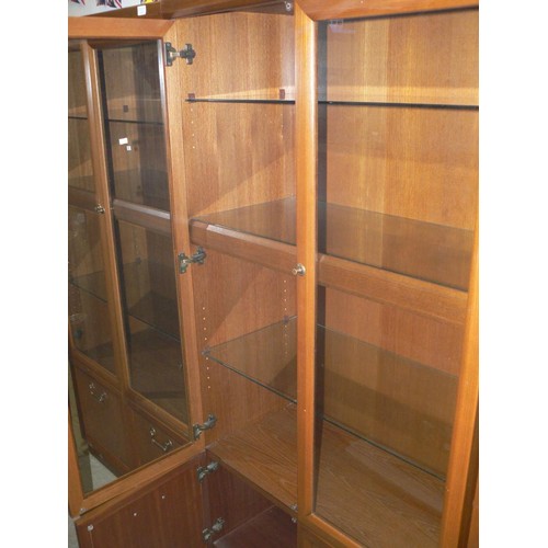 449 - LARGE DISPLAY CABINET WITH 2 GLAZED DOORS AND CUPBOARD BELOW