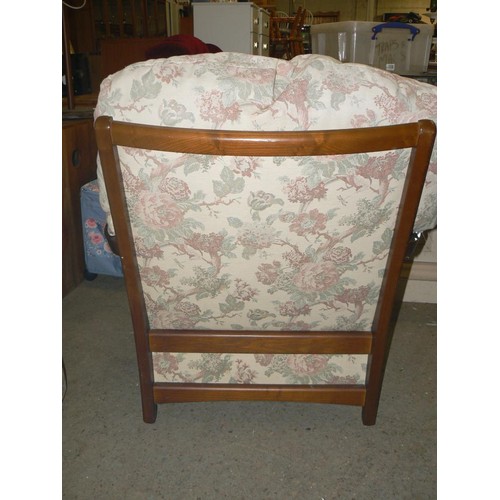 482 - LARGE ARMCHAIR WITH WOODEN FRAME