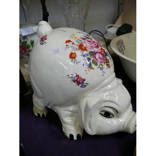 62 - LARGE CERAMIC PIG MONEY BANK