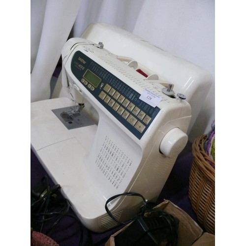 128 - BROTHER SUPER ACE II COMPUTER SEWING MACHINE WITH FOOT PEDAL AND POWER SUPPLY