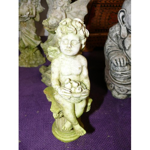 137 - 2 GARDEN FAIRIES AND A CHERUB FIGURE