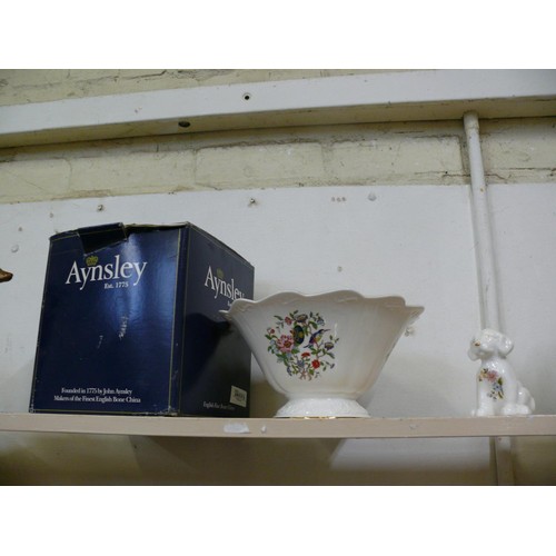 79 - AYNSLEY PEMBROKE BOWL WITH BOX AND AN AYNSLEY MINI PUPPY ORNAMENT