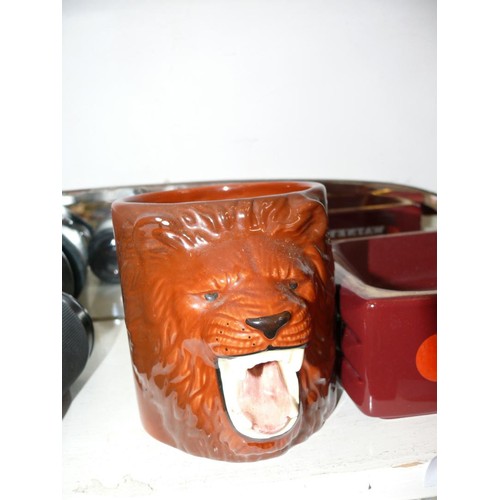 89 - NESTLE LION MUG, WATNEYS RED ASHTRAY AND CARLSBERG ASHTRAY