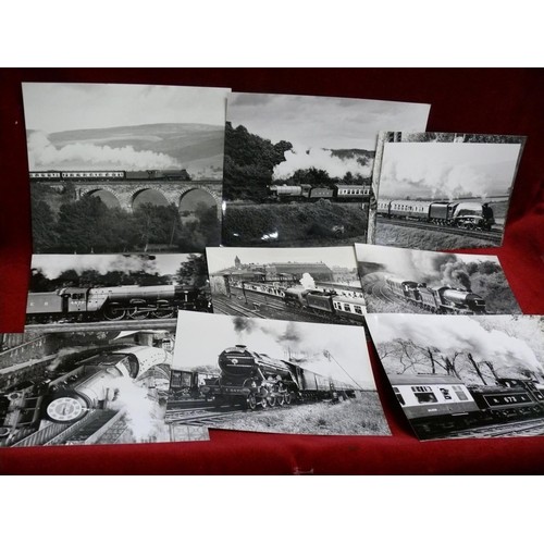 69 - BOX OF 88 LARGE BLACK & WHITE PRESS PHOTOS FROM 1970'S OF STEAM TRAINS BY ROGER SIVITER 10 x 8