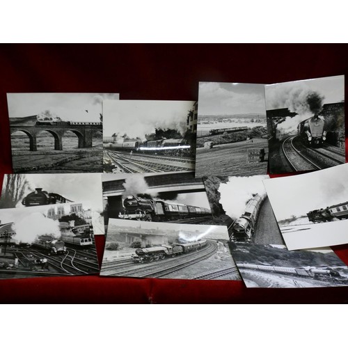 69 - BOX OF 88 LARGE BLACK & WHITE PRESS PHOTOS FROM 1970'S OF STEAM TRAINS BY ROGER SIVITER 10 x 8