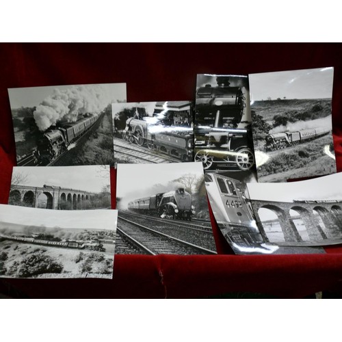 69 - BOX OF 88 LARGE BLACK & WHITE PRESS PHOTOS FROM 1970'S OF STEAM TRAINS BY ROGER SIVITER 10 x 8