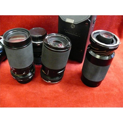 90 - 5 TAMRON CAMERA LENSES AUTO TAMRON 1:5.6 300MM NO 195977 IN CARRY CASE, 1:3.8 80-210MM IN CASE, 35-1... 