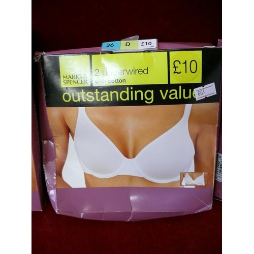 178 - 3 PACKS OF 2 UNDERWIRED BRAS - SIZE 36D