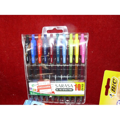 216 - NEW PACKS OF PENS PARKER, PAPERMATE ETC