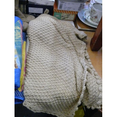 239 - 4 LOVELY KNITTED/CROCHETED BLANKETS IN VARIOUS COLOURS