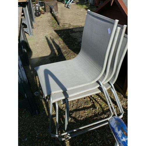 305 - 4 METAL FRAMED GARDEN STACKING CHAIRS