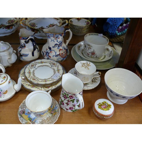 244 - LARGE COLLECTION OF GOOD CHINA TO INCLUDE MASON'S CATHAY JUGS, HANDPAINTED MINTON PLATES, BOWL BY SO... 