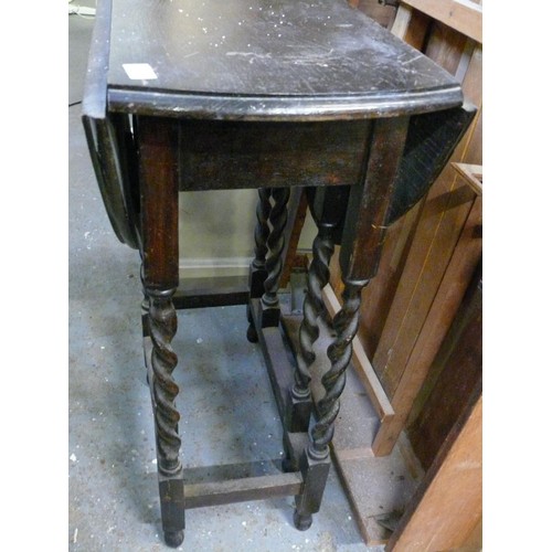 336 - VINTAGE COMPACT BARLEY TWIST DROP LEAF TABLE