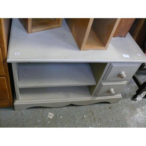 337 - SOLID PINE 2 DRAWER TV STAND/CABINET