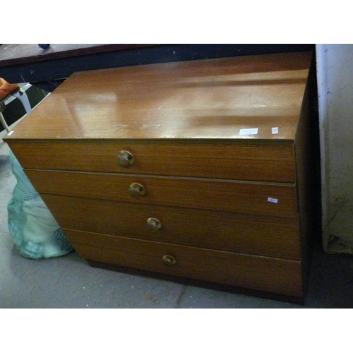 340 - MID CENTURY AVALON 4 DRAWER CHEST OF DRAWERS