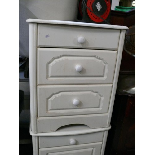 351 - PAIR OF MODERN 3 DRAWER WHITE BEDSIDE CABINETS