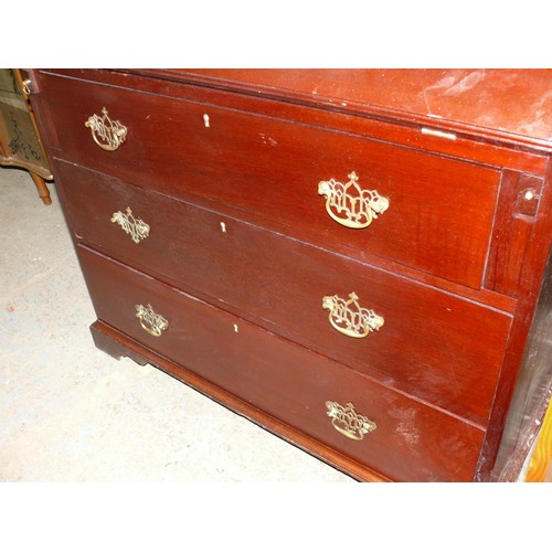 368 - REPRODUCTION MAHOGANY 3 DRAWER BUREAU