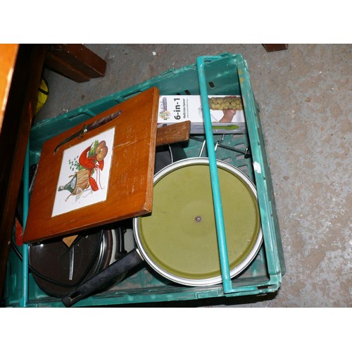 247 - NICE SELECTION OF KITCHENWARE, SOME VINTAGE (CRATES NOT INCLUDED)