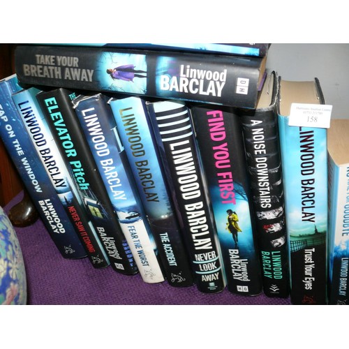 158 - 11 HARDBACK AND 4 PAPERBACK BOOKS BY LINSWOOD BARCLAY