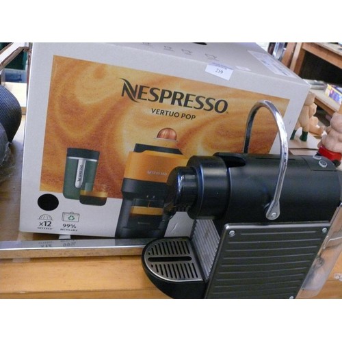 219 - NESPRESSO VERTUO POP COFFEE MACHINE AND A NESPRESSO AEROCCINO 3