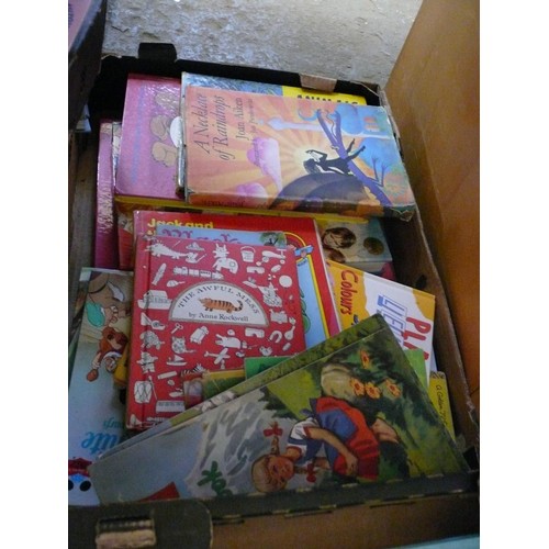 232 - 2 BOXES OF VINTAGE CHILDRENS BOOKS PLUS 2 FURTHER BOXES OF OTHER VINTAGE BOOKS