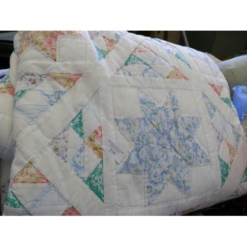 234 - 2 BEAUTIFUL HANDMADE PATCHWORK QUILTS