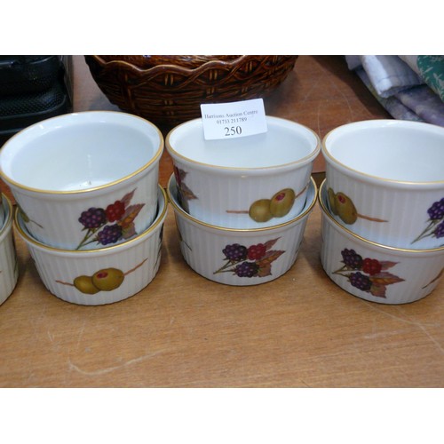 250 - 10 ROYAL WORCESTER 'EVESHAM' RAMEKINS