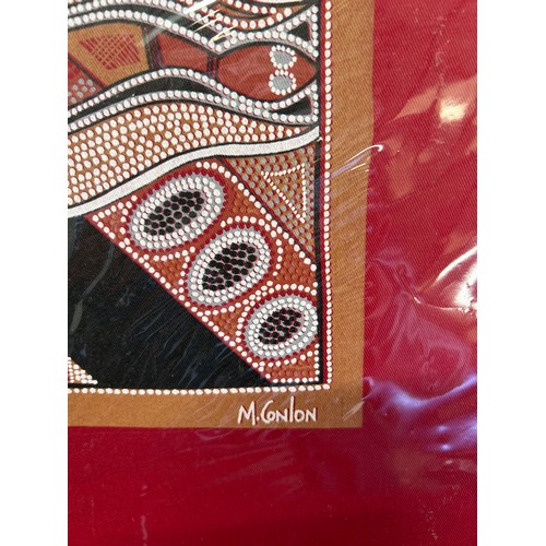 56 - AUSTRALIAN ABORIGINAL ART ON FABRIC 