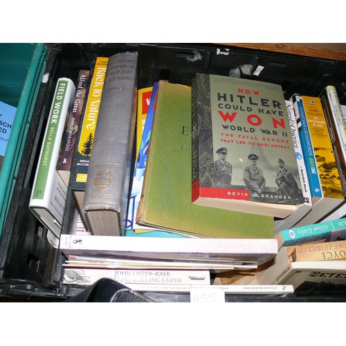 455 - NICE SELECTION OF GOOD QUALITY BOOKS TO INCLUDE HITLER COULD OF WON AND LOCAL PLACE BOOKS (CRATES X2... 