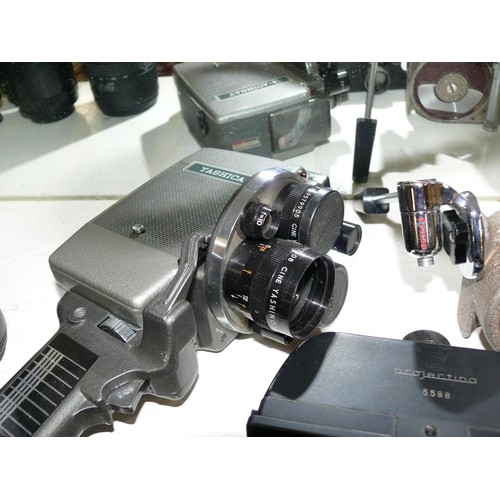 94 - YASHICA-C HAND HELD PROJECTOR, BELL & HOWELL DOUBLE RUN EIGHT MODEL 605 PROJECTOR, CONTEMPO STEREO V... 