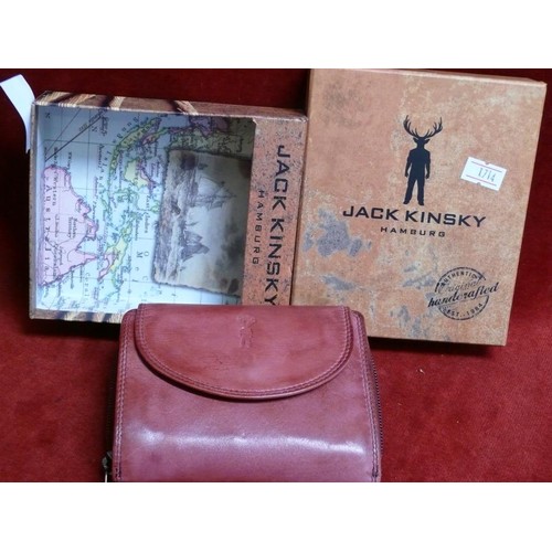 87 - JACK KINSKY, HAMBURG LETHER PURE/WALLET, NEW BOXED