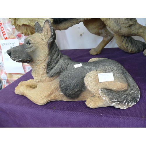 127 - GERMAN SHEPHERD/ALSATION STATUE LAYING DOWN BY ANIMAL CLASSICS